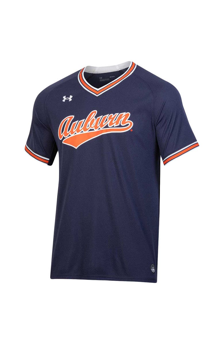 Under Armour Men's Under Armour Navy Auburn Tigers Softball V-Neck Jersey, Alternate, color, Navy