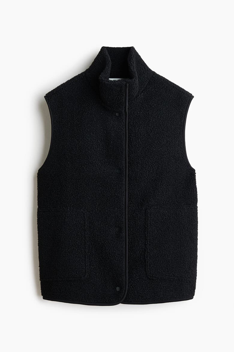 Teddy Fleece Vest, Alternate, color, Black