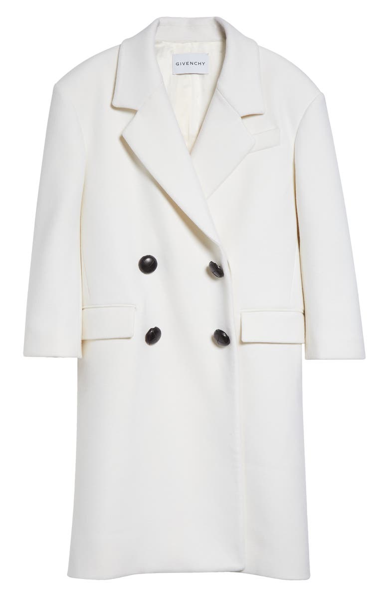 Givenchy Oversized Wool Coat, Alternate, color, Ivory