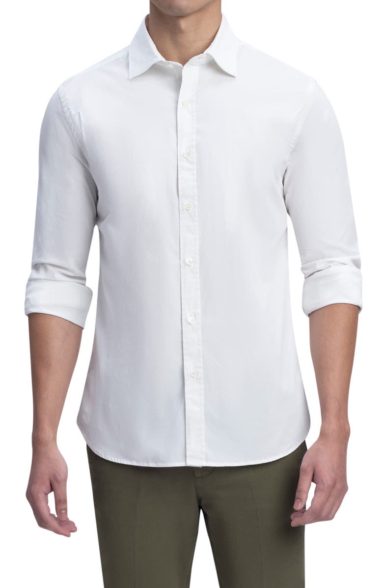 Bugatchi Shaped Fit Stretch Button-Up Shirt, Main, color, 