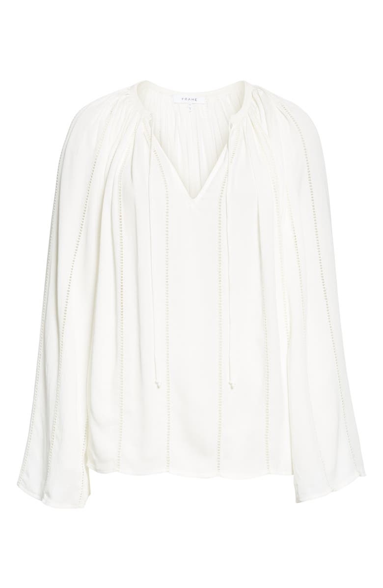 FRAME Lattice Peasant Top, Alternate, color,