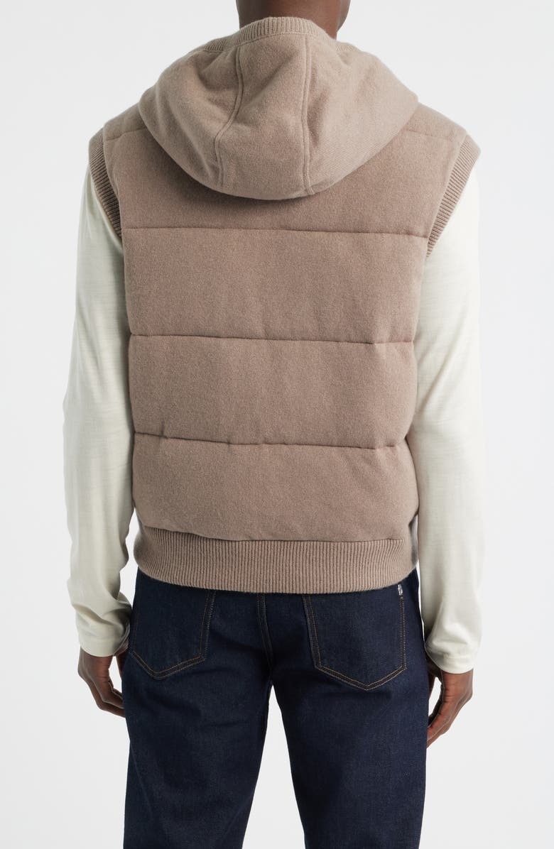 BOSS Henrico Quilted Cashmere Hooded Vest, Alternate, color, Open Beige