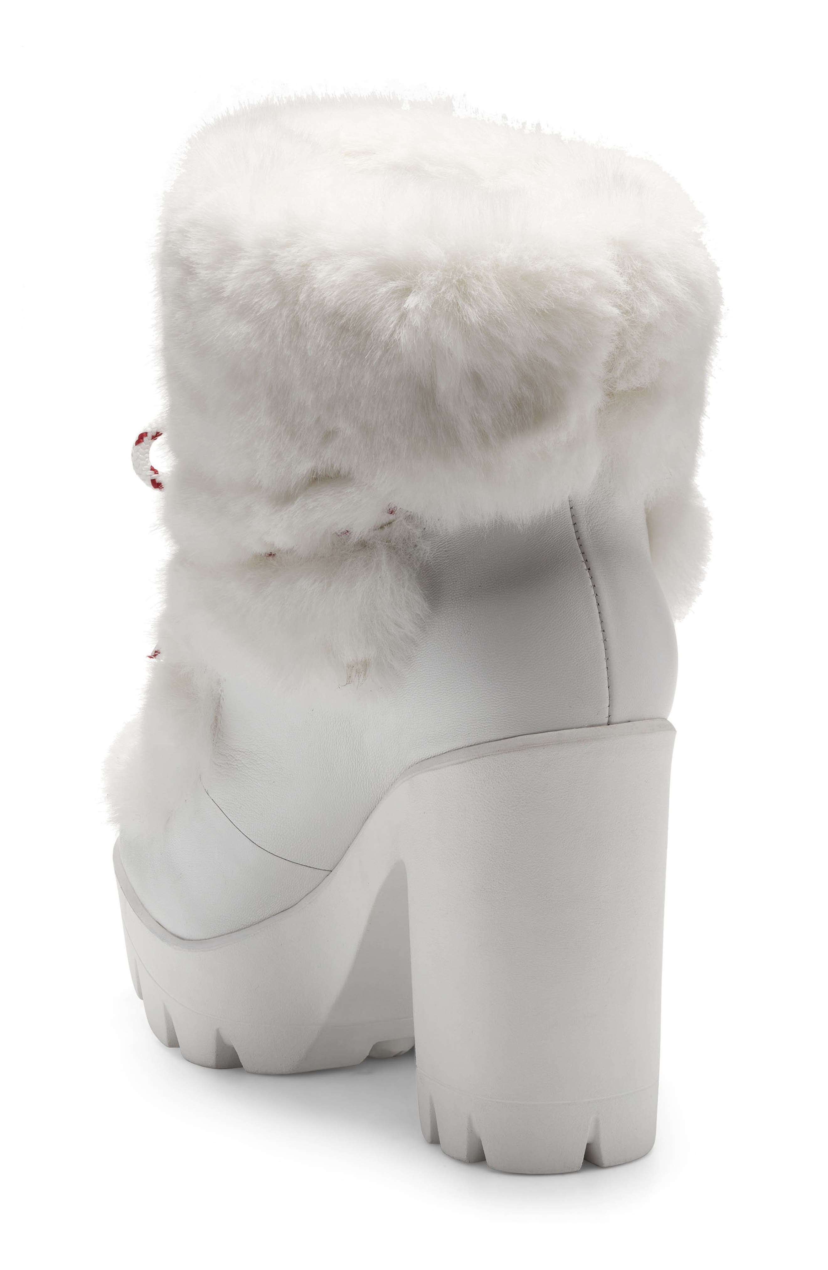Jessica Simpson Mirie Faux Fur Platform Lug Sole Boot, Alternate, color, White/ Bright