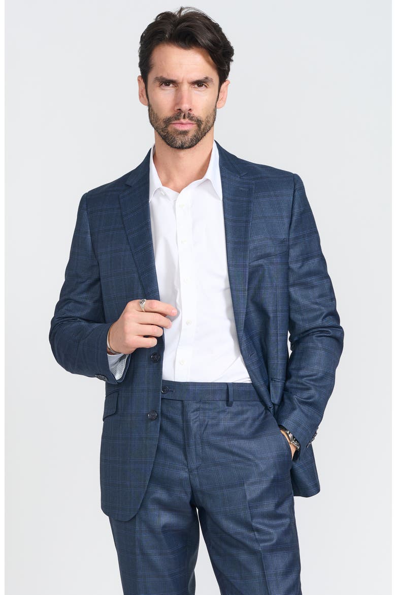Hoxton Plaid Suit, Alternate, color, NAVY