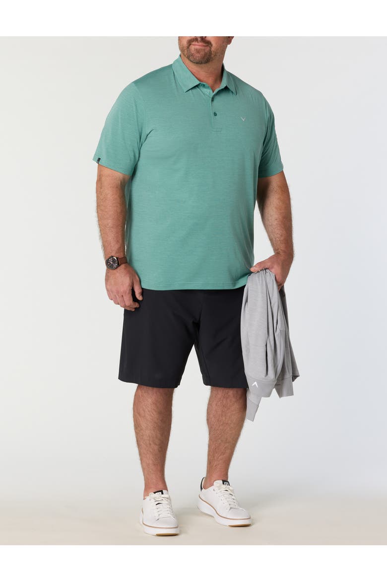 Big & Tall Heathered Jacquard Polo Shirt V2, Alternate, color, GALAPAGOS HEATHER
