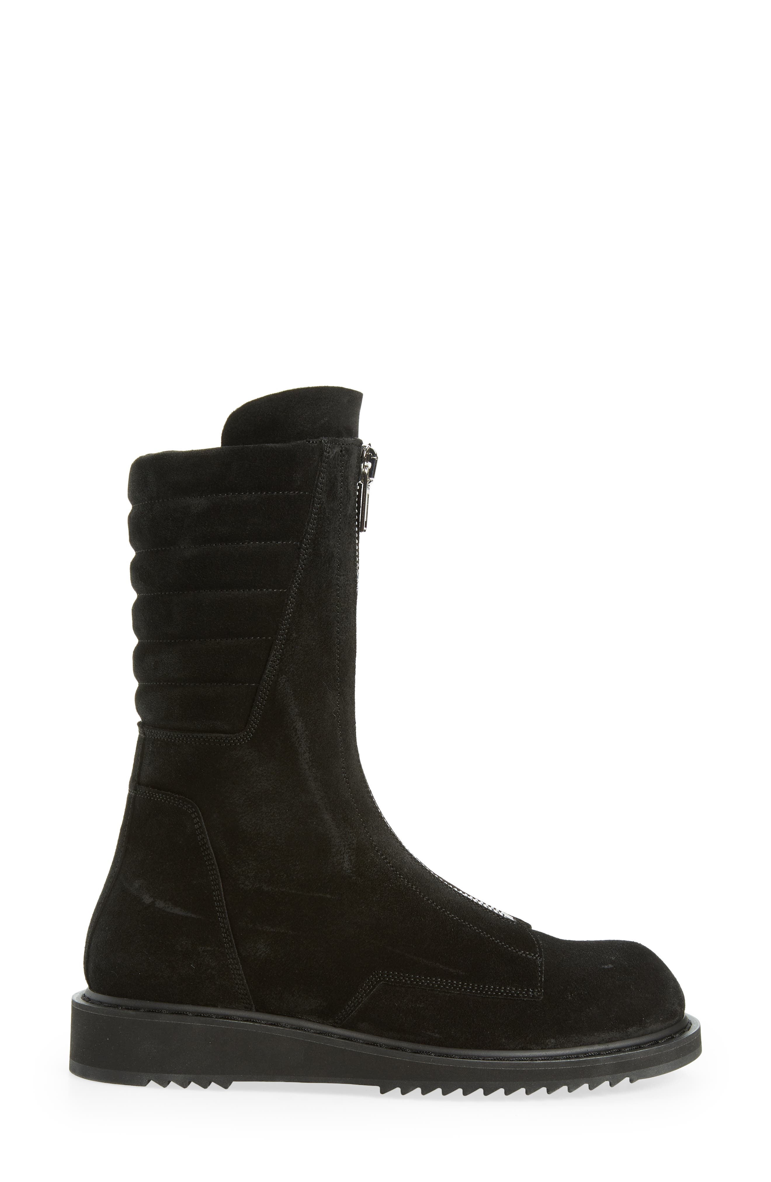 Rick Owens Basket Creeper Zip-Up Suede Boot, Alternate, color, 