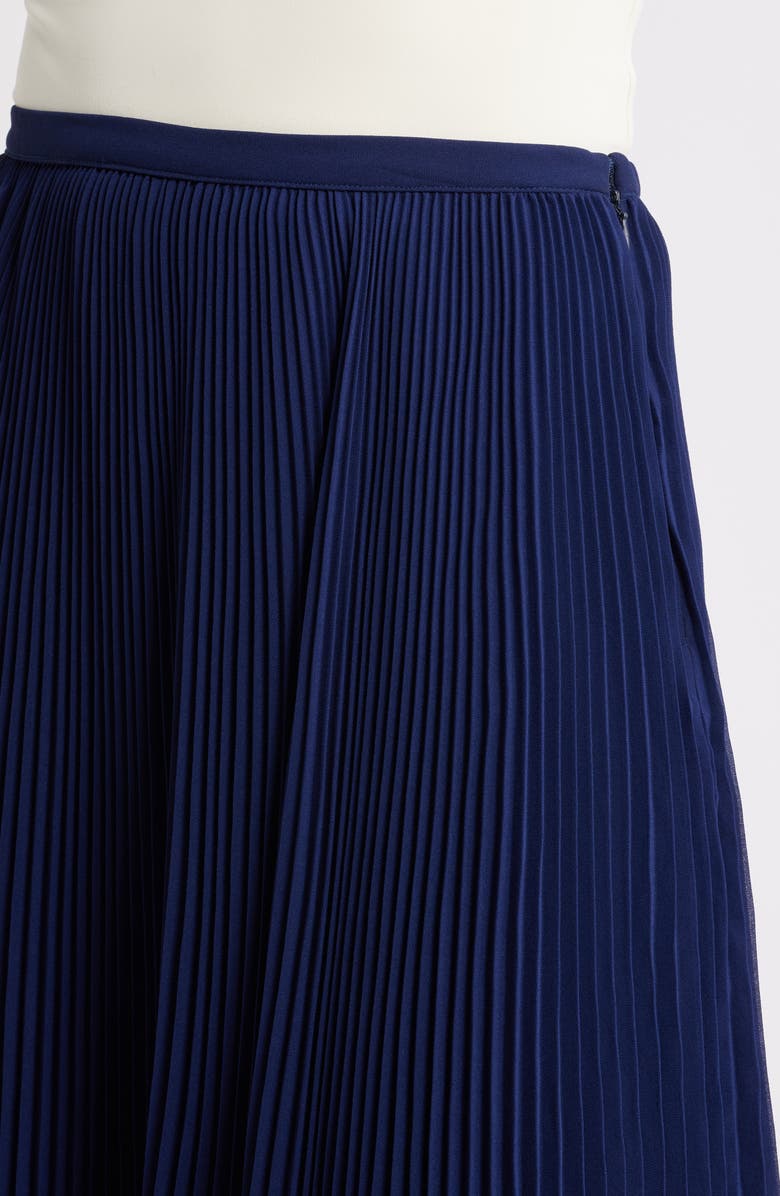 Reformation Kella Pleated Skirt, Alternate, color, Navy
