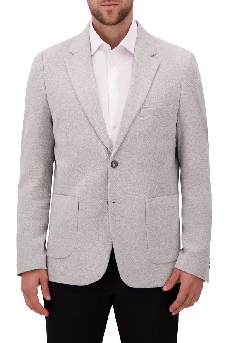 Modern Fit Textured Knit Cotton Blend Sport Coat, Main, color, LIGHT GREY