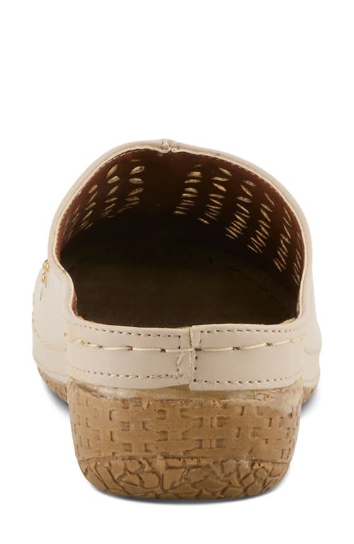 Flexus By Spring Step Laser-cut Mule In Beige