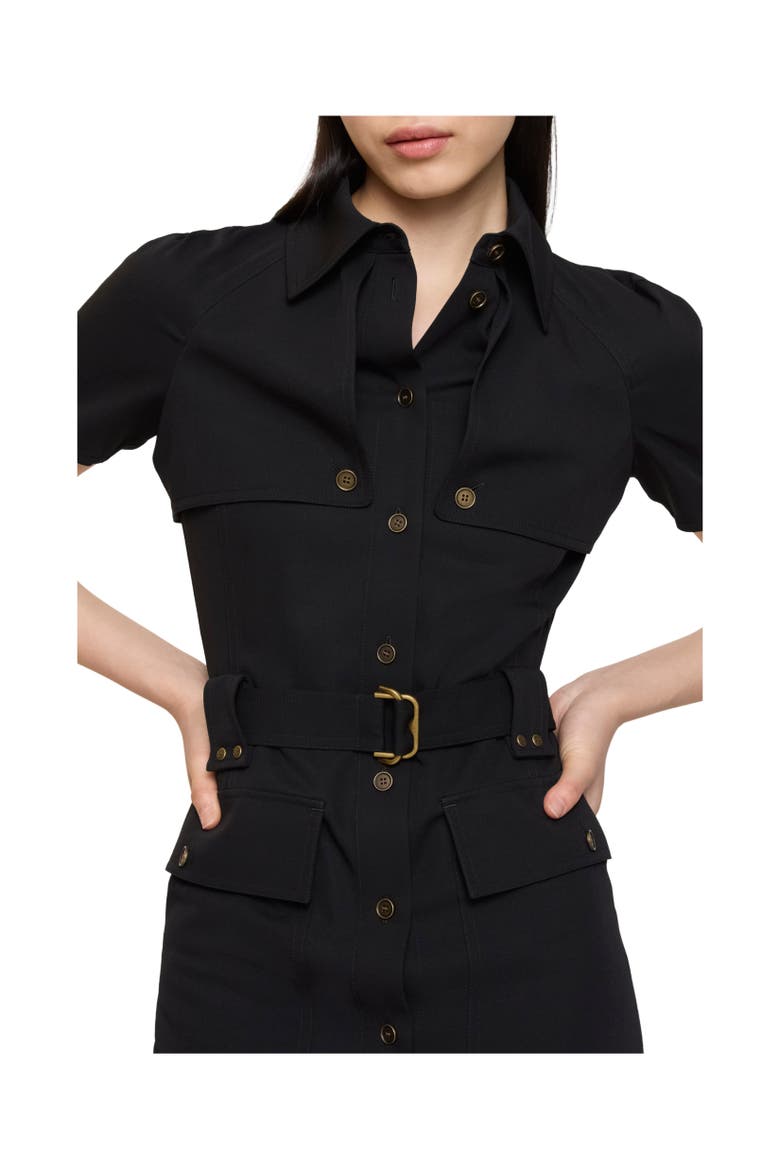 Wool Trench Dress, Alternate, color, Black