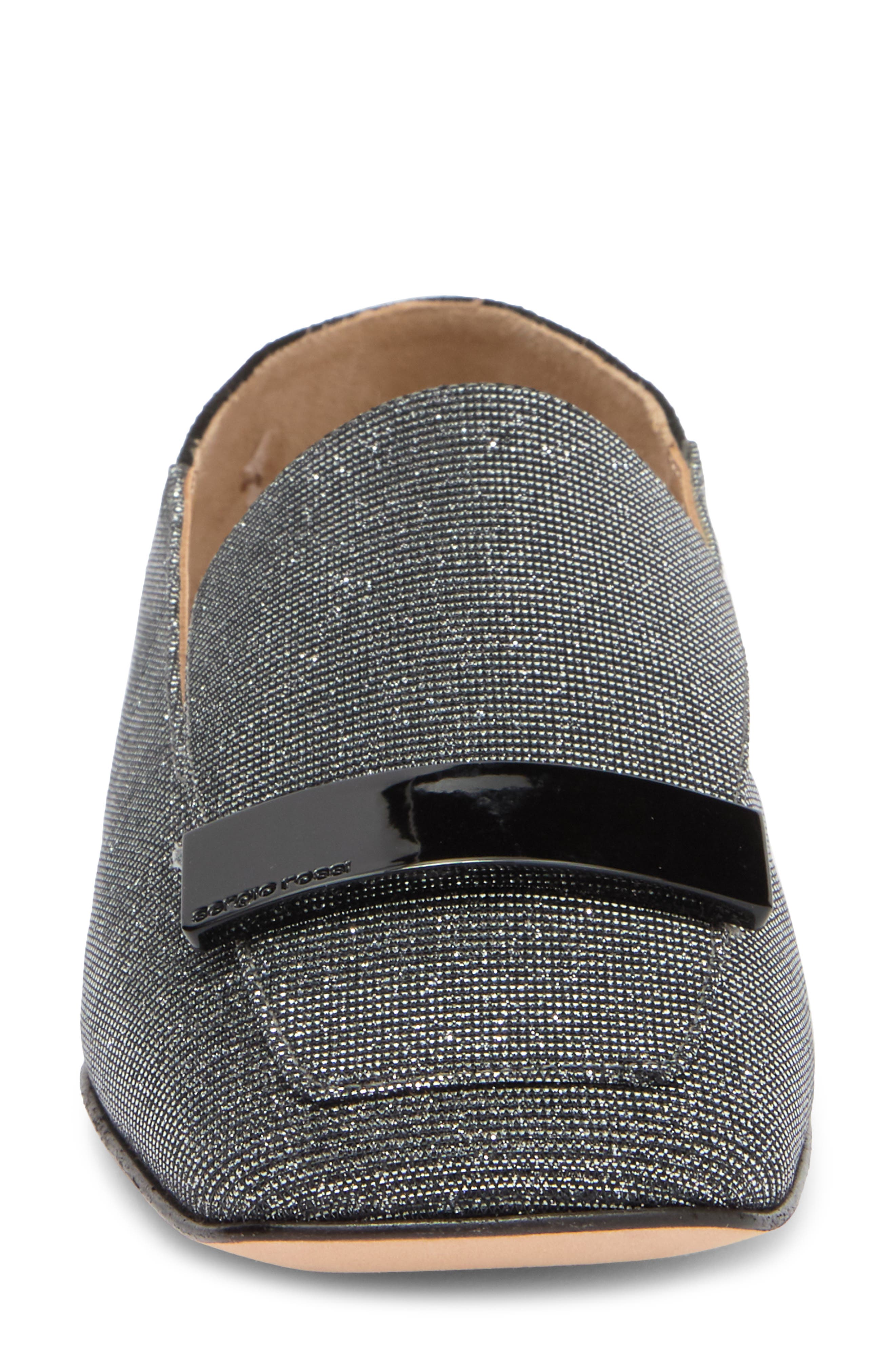 Sergio Rossi Square Toe Mixed Media Mule, Alternate, color, 