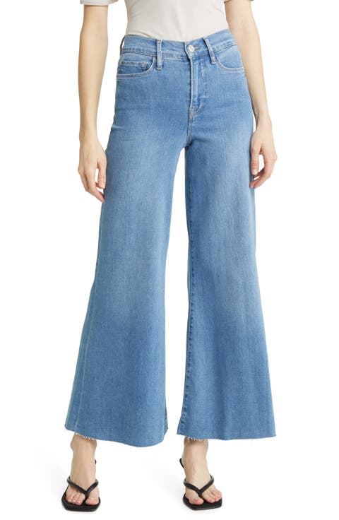 Le Palazzo Raw Hem Ankle Wide Leg Jeans (Jonah)