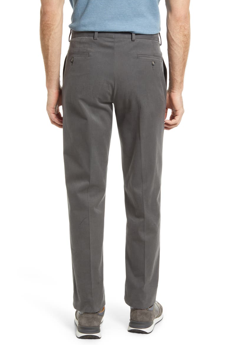 Charleston Khakis Flat Front Brushed Stretch Twill Pants, Alternate, color, GREY