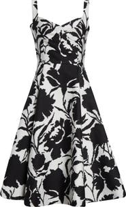 Michael Kors Collection Abstract Floral Print Dance Bustier Dress