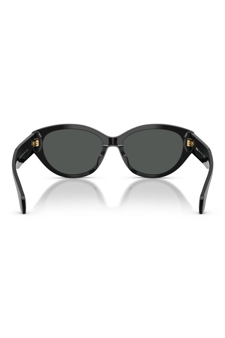 56mm Gradient Oval Sunglasses, Alternate, color, BLACK/ DARK GREY