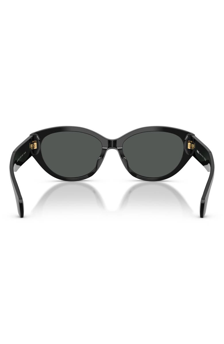 Versace 56mm Gradient Oval Sunglasses, Alternate, color, Black/ Dark Grey