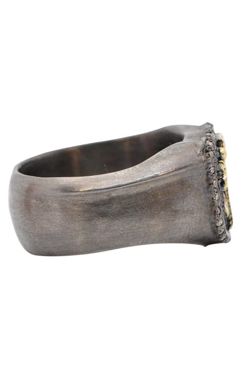 Armenta Cross Shield Signet Ring In Gray