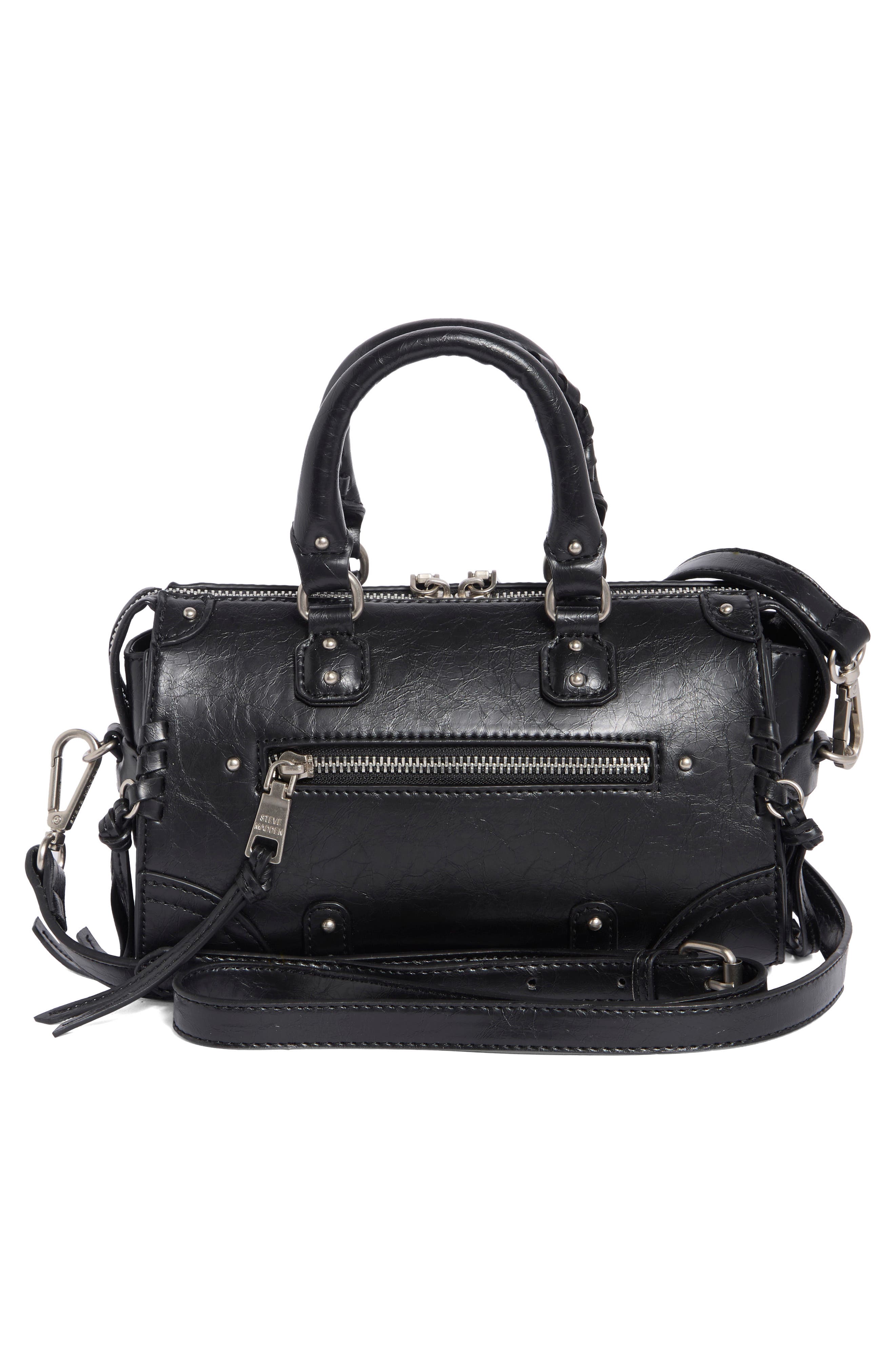 Bharp Faux Leather Crossbody Bag, Alternate, color, BLACK GLAZED PU