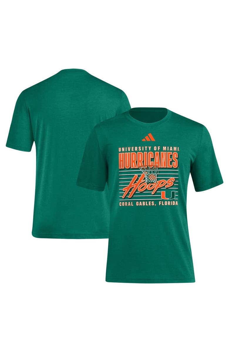adidas Men's adidas Green Miami Hurricanes Locker Swish Tri-Blend T-Shirt, Main, color, Green