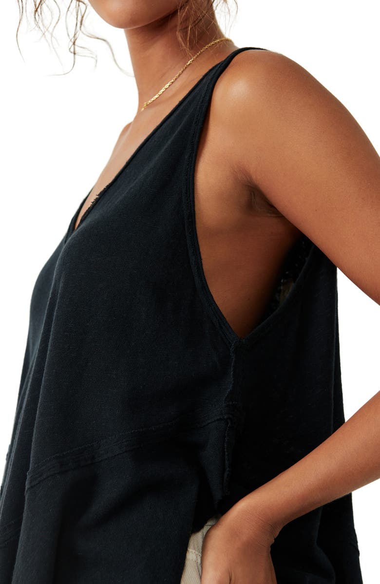 Free People Rosie Drop Waist Linen & Cotton Tank, Alternate, color, 