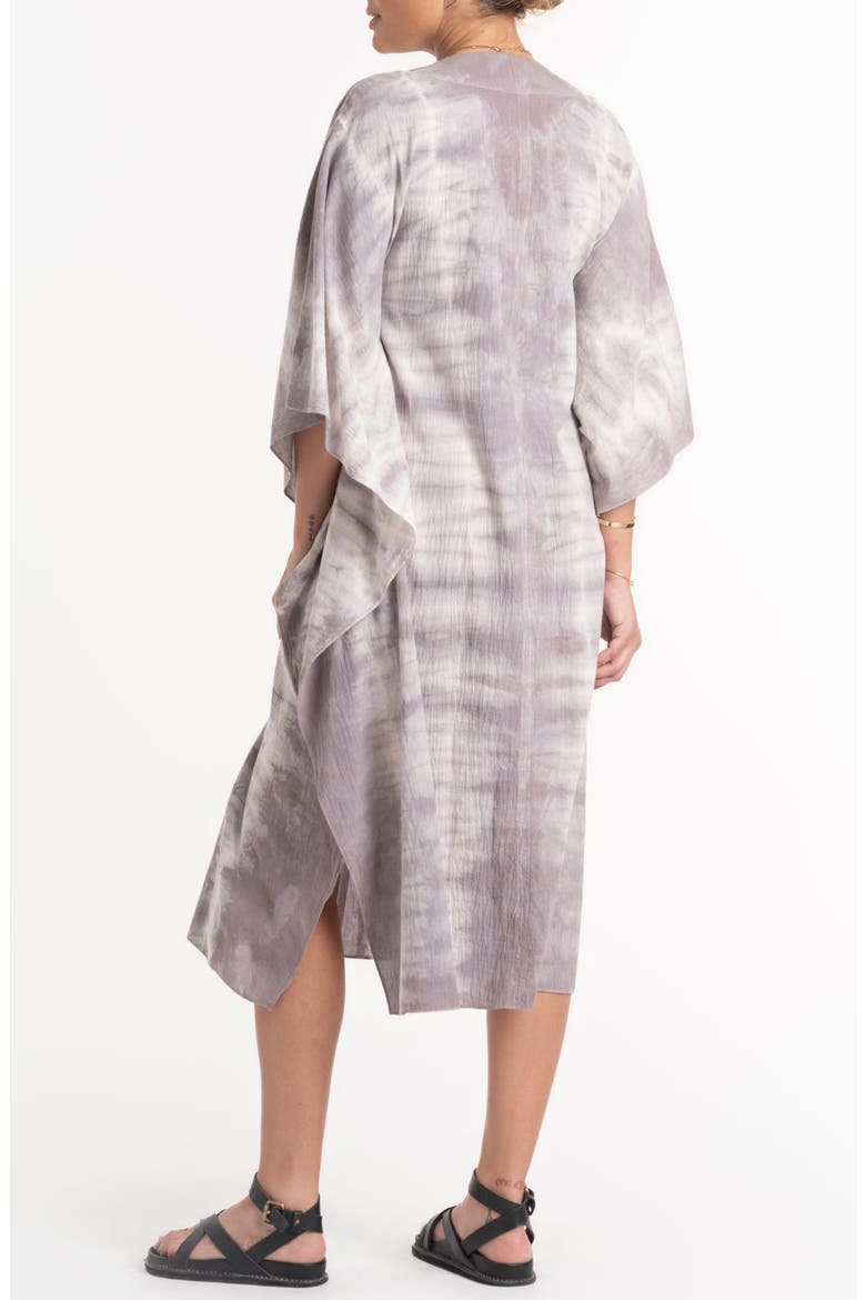 Tie Dye Cotton Caftan, Alternate, color, Grey Ivory Tie Dye