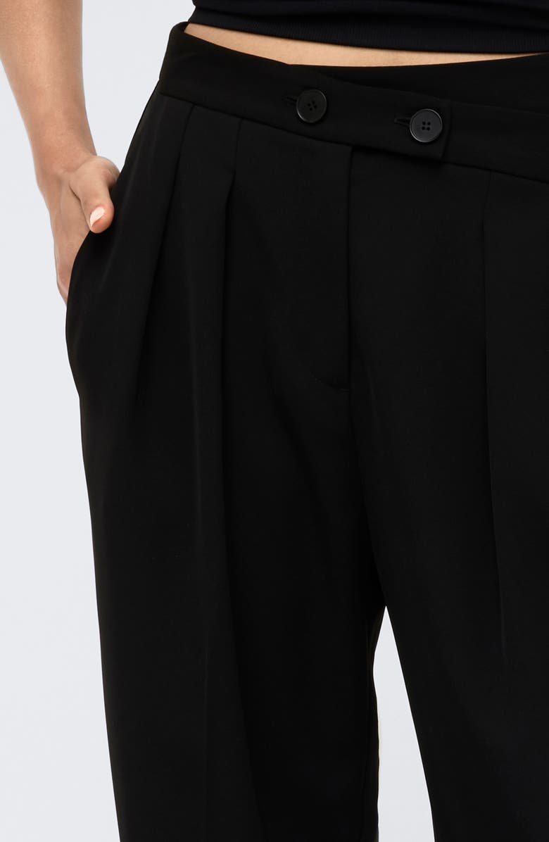 Kenneth Cole Crisscross Waist Wide Leg Pants, Alternate, color, Black