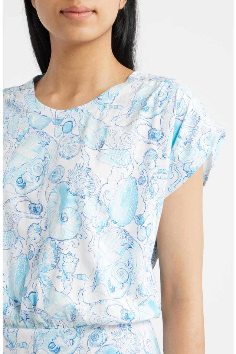 Melli Print Dress, Alternate, color, RESORT WHITE SHELL SHINE