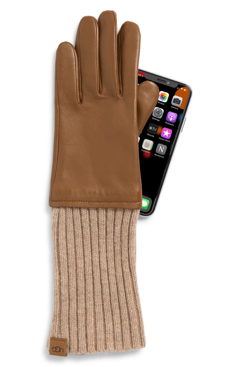 UGG<sup>®</sup> Luxe Gloves, Alternate, color, Sand Castle