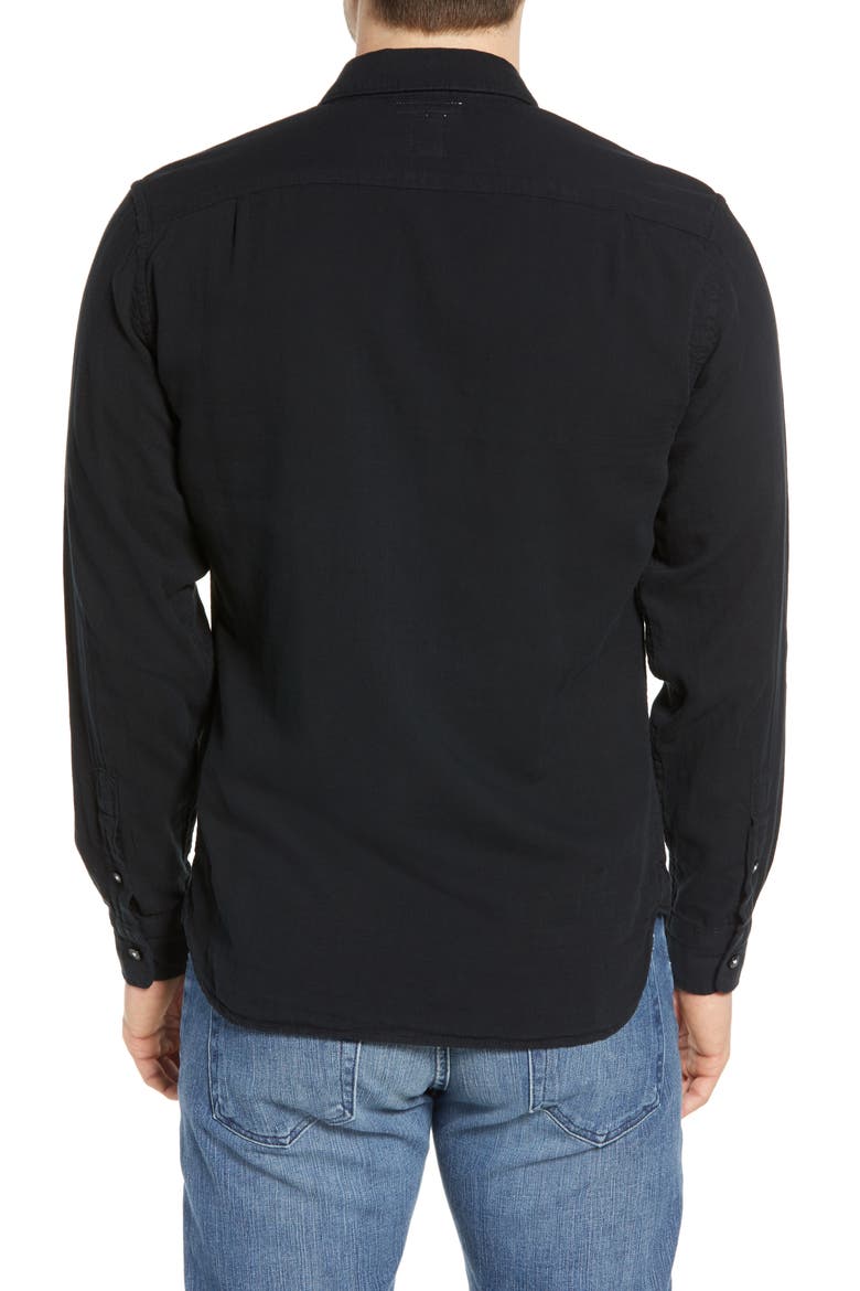 KATO The Ripper Organic Cotton Gauze Button-Up Shirt, Alternate, color, BLACK