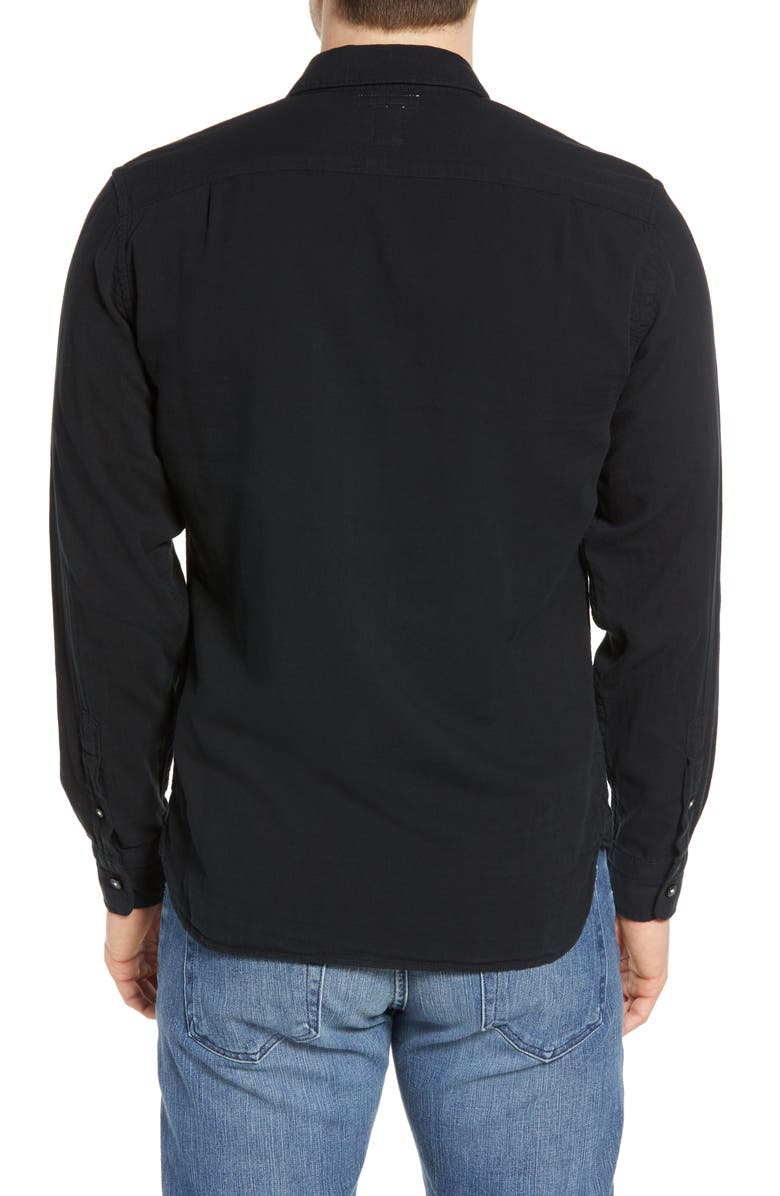 HIROSHI KATO KATO The Ripper Organic Cotton Gauze Button-Up Shirt, Alternate, color, Black