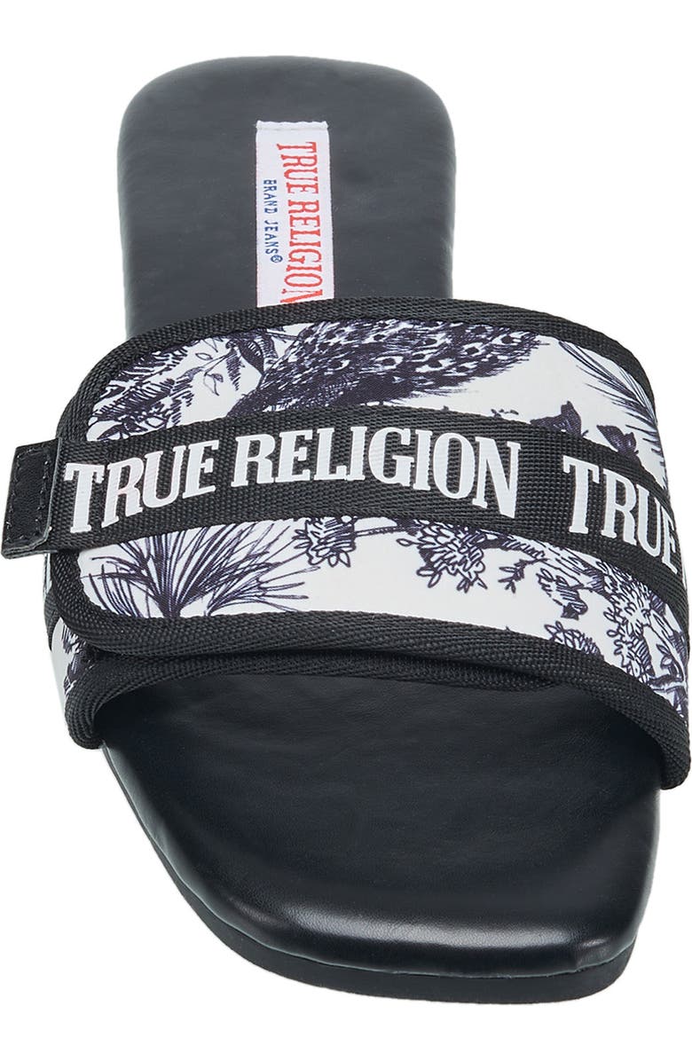 True Religion Women Missy Logo Adjustable Sandal, Alternate, color, Black