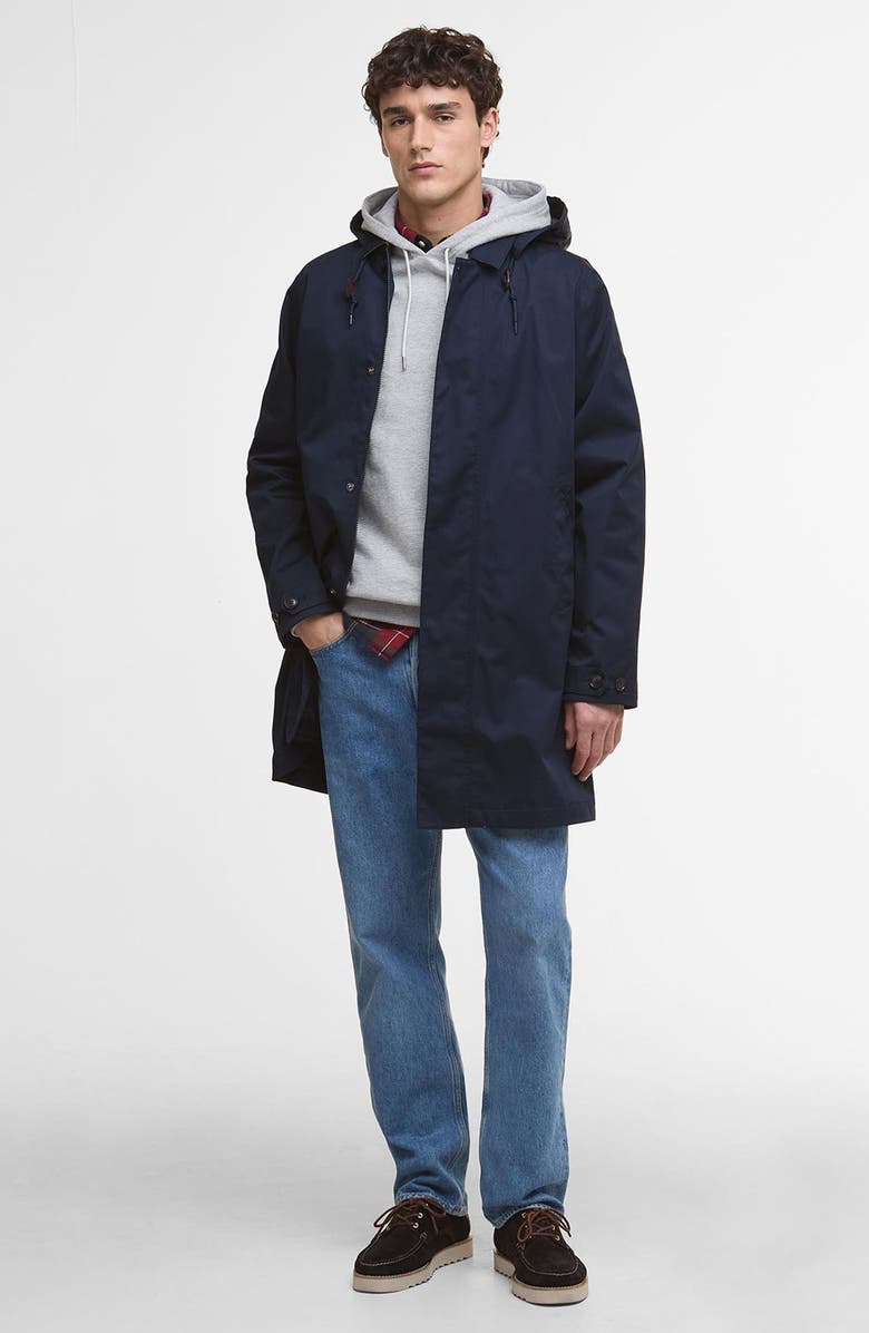 Barbour Lorig Waterproof Raincoat, Alternate, color, Navy