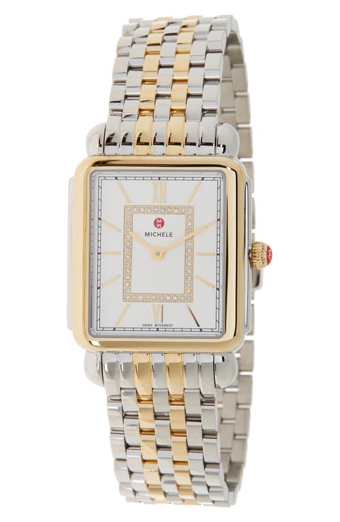 Women's Deco II Diamond Two-Tone Bracelet Watch, 20mm x 43mm - 0.11 ctw