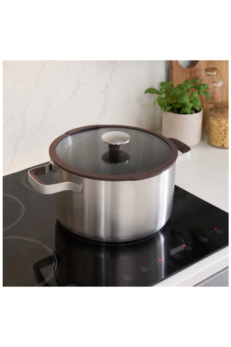Elements Stainless Steel Saucepan with Glass Lid, Alternate, color, PURPLE