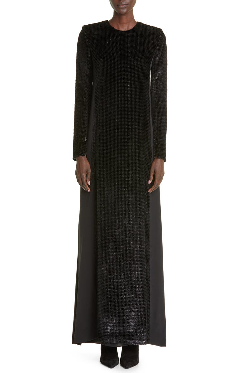 Akris Grid Devoré Sheath Gown, Main, color,