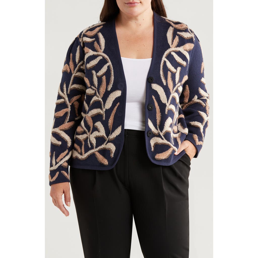 Nic + Zoe Nic+zoe Midnight Fern Tufted Cardigan In Multi