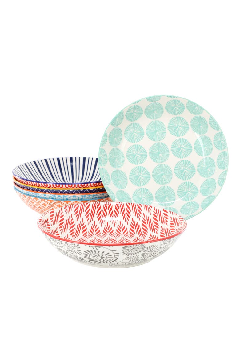 Giovanna 6 Piece Assorted Porcelain Bowl Set, Main, color, Assorted