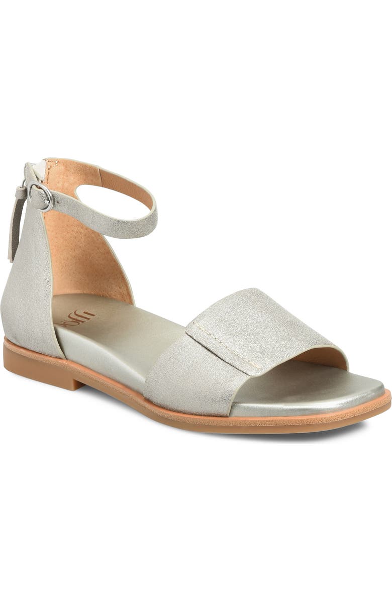 Söfft Reyna Ankle Strap Sandal, Main, color, Anthracite