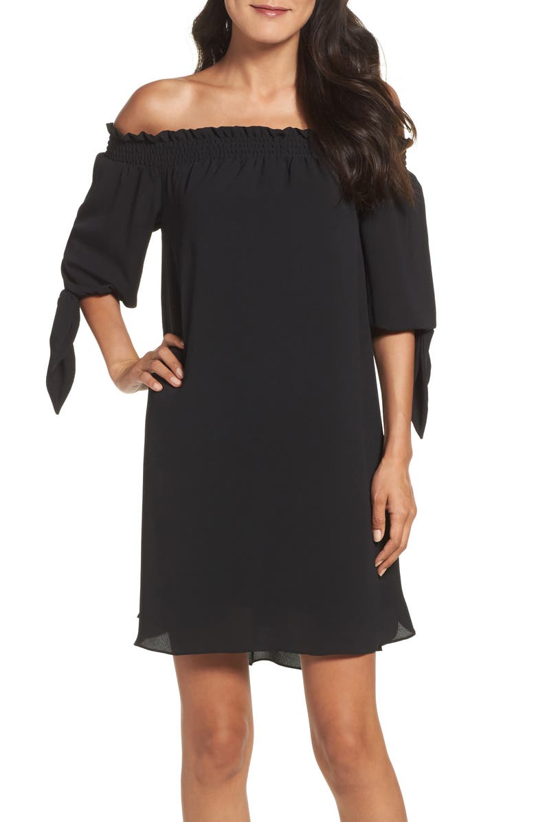 Vince Camuto Stretch Crepe Shift Dress, Alternate, color,