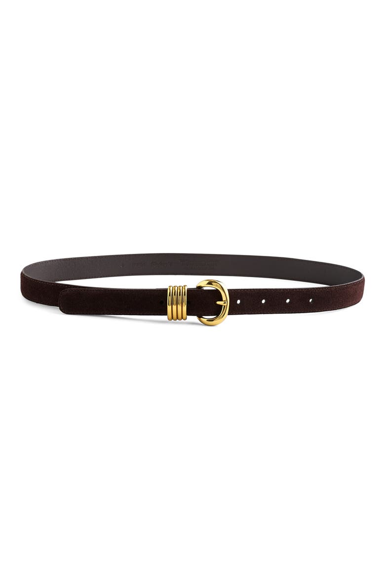 Metal Keeper Suede Belt, Main, color, COFFEE BEAN