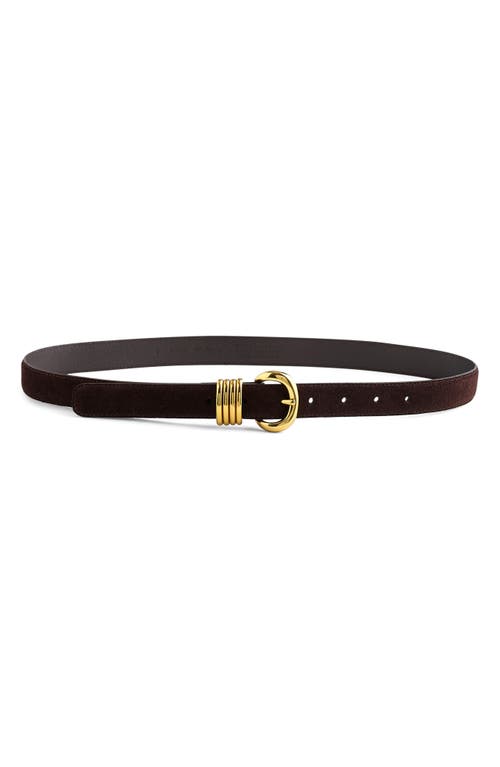 Madewell Metal Keeper Genuine Calf Hair Belt In Brown