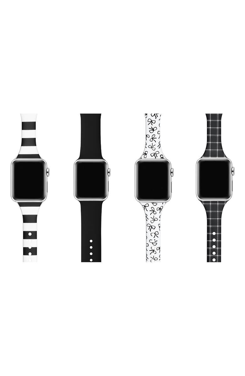 The Posh Tech Assorted 4-Pack Silicone Apple Watch<sup>®</sup> Watchbands, Alternate, color, 