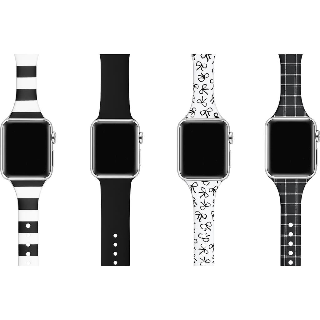 The Posh Tech Assorted 4-pack Silicone Apple Watch® Watchbands In Black Multi