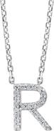 EFFY Sterling Silver Pavé Diamond Initial Pendant Necklace - 0.14 ctw.