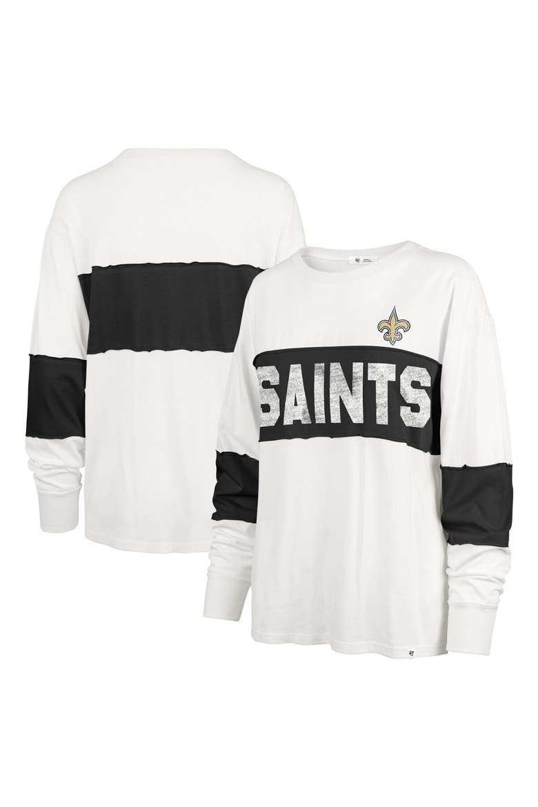 Women's '47 Cream New Orleans Saints Clubhouse Pride Taylor Long Sleeve T-Shirt, Main, color, Cream