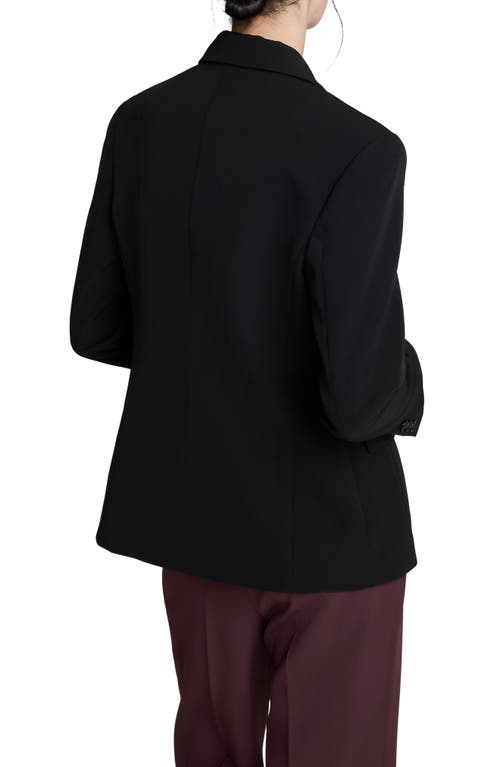 Kenneth Cole Luxe Twill Three Button Contoured Jacket In Black