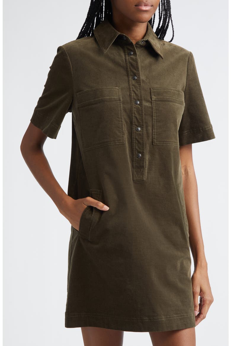 Koulis Corduroy Shirtdress, Alternate, color, CYPRESS