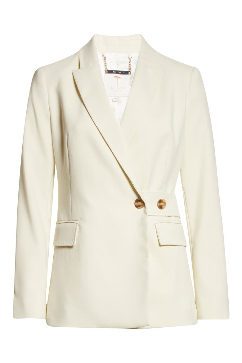Joanni Peaked Lapel Back Belt Blazer, Alternate, color, IVORY