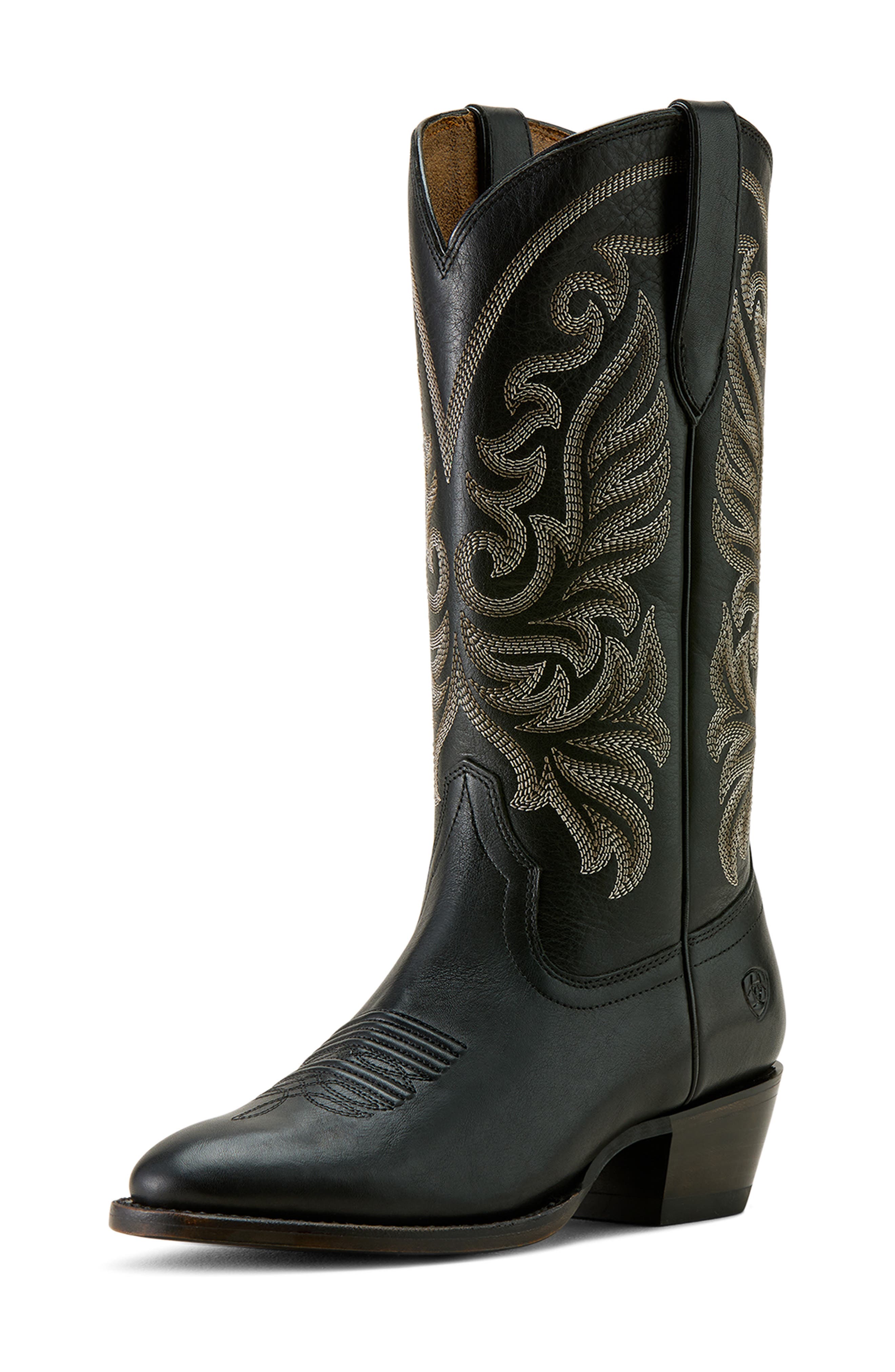 Ariat Louella Western Leather Boot, Alternate, color, Black