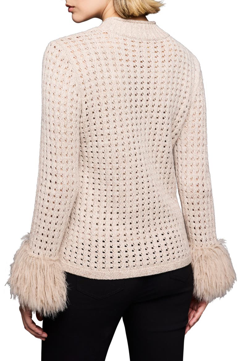 Party Cuff Pointelle Sweater, Alternate, color, CREAM MULTI